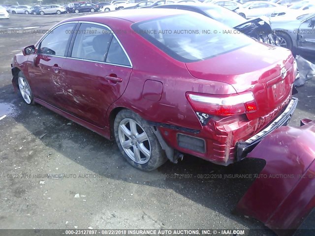 4T1BE46K97U110490 - 2007 TOYOTA CAMRY NEW GENERAT CE/LE/XLE/SE RED photo 3