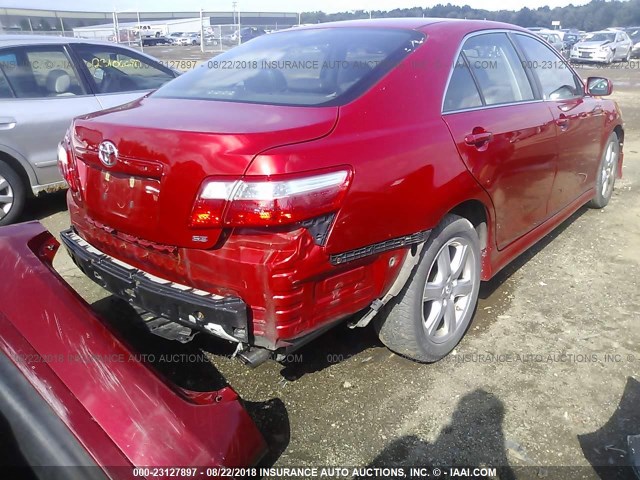 4T1BE46K97U110490 - 2007 TOYOTA CAMRY NEW GENERAT CE/LE/XLE/SE RED photo 4