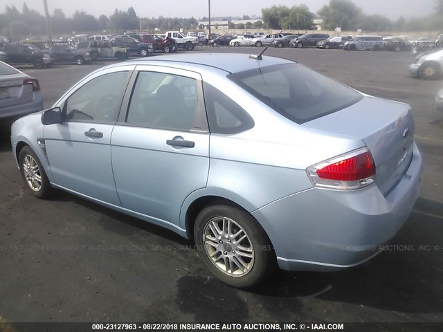 1FAHP35N88W194568 - 2008 FORD FOCUS SE/SEL/SES BLUE photo 3