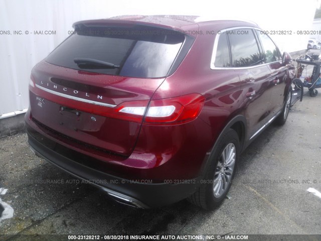 2LMPJ6KR7HBL38418 - 2017 LINCOLN MKX SELECT RED photo 4