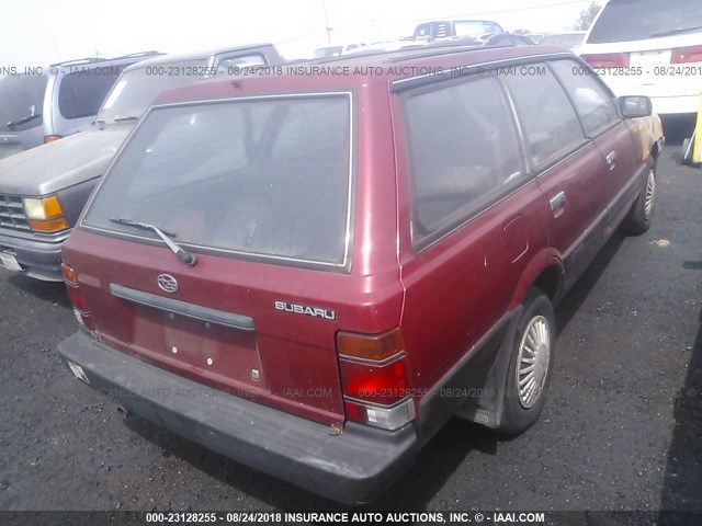 JF2AN52B9MD408529 - 1991 SUBARU LOYALE RED photo 4