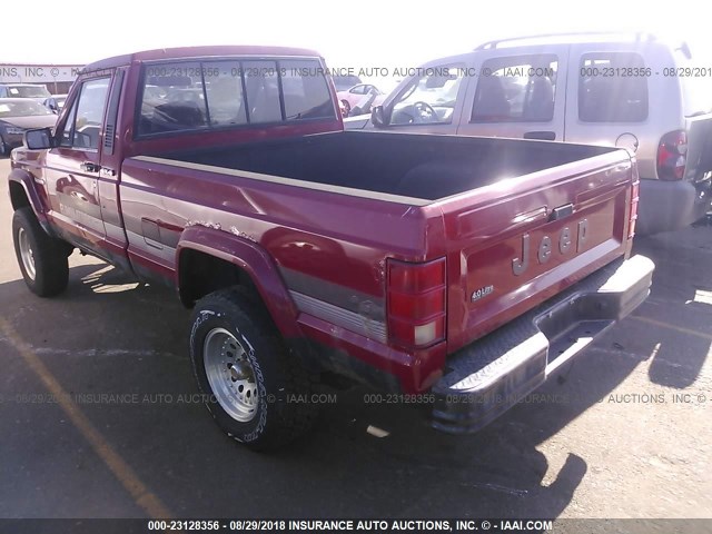 1J7FJ66SXNL155628 - 1992 JEEP COMANCHE ELIMINATOR RED photo 3