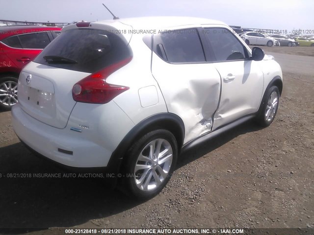 JN8AF5MVXET483626 - 2014 NISSAN JUKE S/SV/SL/NISMO WHITE photo 4