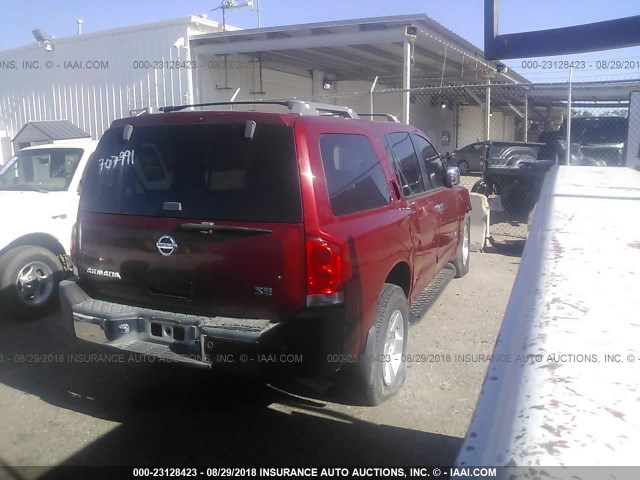 5N1BA08AX7N707991 - 2007 NISSAN ARMADA SE/LE RED photo 4