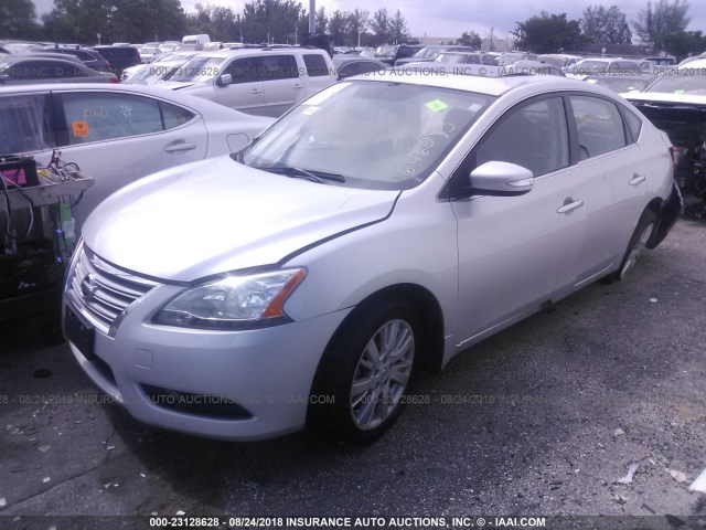 3N1AB7AP8DL646093 - 2013 NISSAN SENTRA S/SV/SR/SL SILVER photo 2