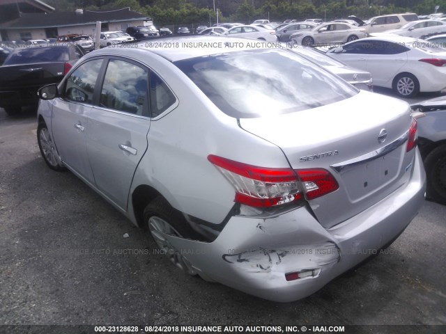 3N1AB7AP8DL646093 - 2013 NISSAN SENTRA S/SV/SR/SL SILVER photo 3