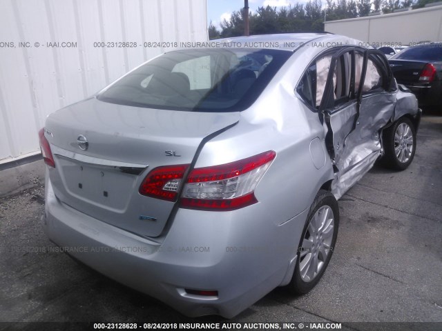 3N1AB7AP8DL646093 - 2013 NISSAN SENTRA S/SV/SR/SL SILVER photo 4