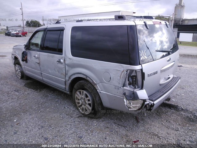 1FMJK1K57CEF65684 - 2012 FORD EXPEDITION EL LIMITED SILVER photo 3