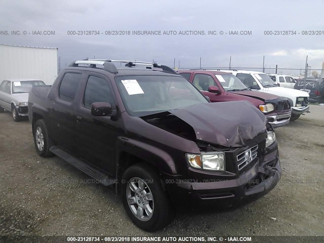 2HJYK16457H551359 - 2007 HONDA RIDGELINE RTS BURGUNDY photo 1