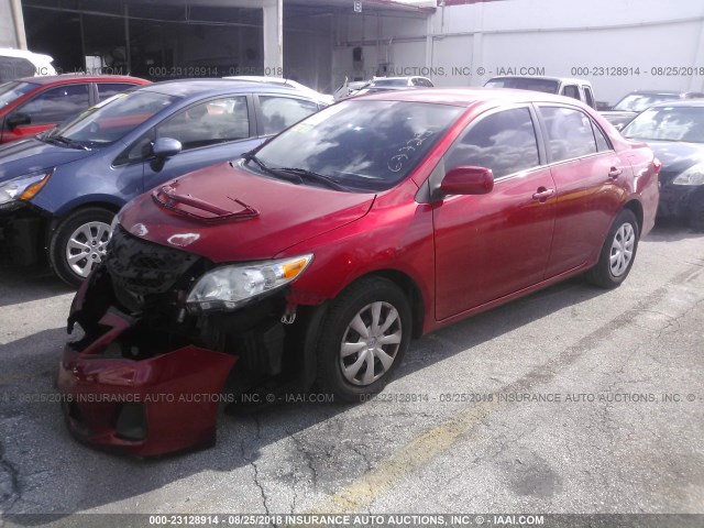 2T1BU4EE2BC677259 - 2011 TOYOTA COROLLA S/LE RED photo 2