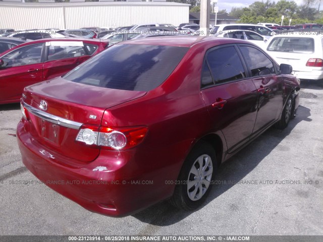 2T1BU4EE2BC677259 - 2011 TOYOTA COROLLA S/LE RED photo 4