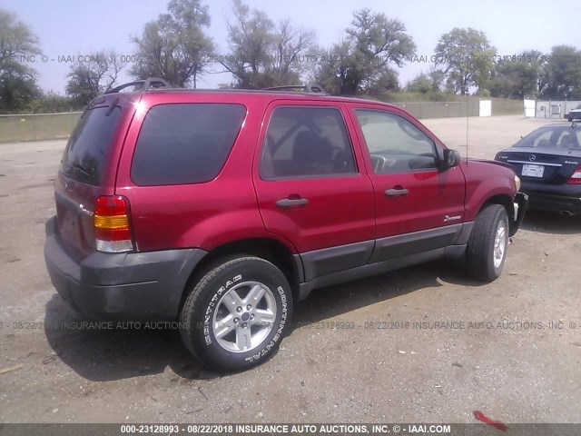 1FMYU95H96KC55393 - 2006 FORD ESCAPE HEV RED photo 4