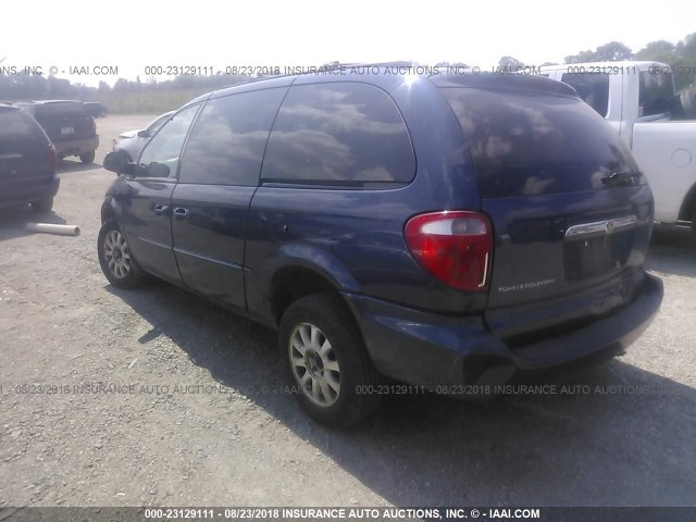 2C4GP74L22R590315 - 2002 CHRYSLER TOWN & COUNTRY EX BLUE photo 3