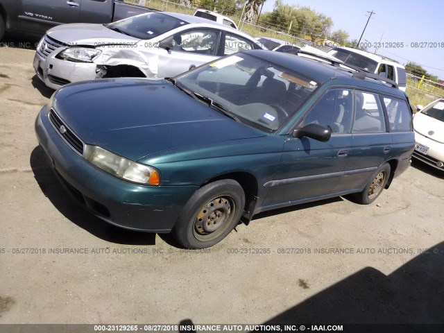 4S3BK4256V7317993 - 1997 SUBARU LEGACY BRIGHTON GREEN photo 2