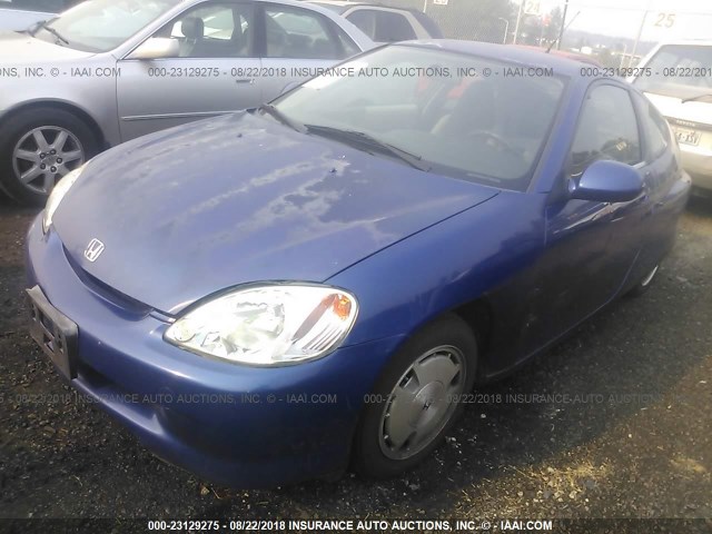 JHMZE14711T002571 - 2001 HONDA INSIGHT BLUE photo 2