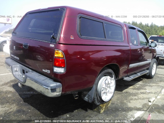 5TBRT34133S427864 - 2003 TOYOTA TUNDRA ACCESS CAB SR5 BURGUNDY photo 4