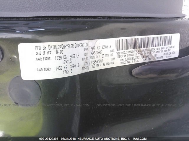 1J8GR48K37C521734 - 2007 JEEP GRAND CHEROKEE LAREDO/COLUMBIA/FREEDOM 绿色 照片 9