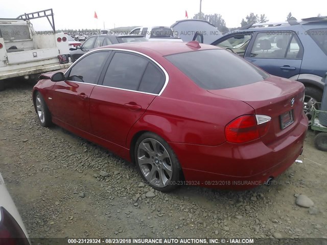 WBAVB73567VH21131 - 2007 BMW 335 I RED photo 3