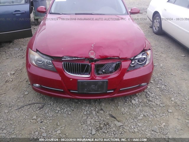 WBAVB73567VH21131 - 2007 BMW 335 I RED photo 6