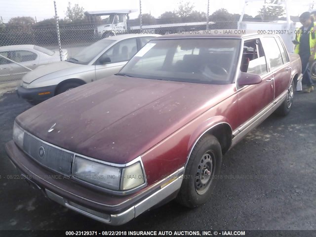 1G4CW54C0L1615655 - 1990 BUICK ELECTRA PARK AVENUE RED photo 2