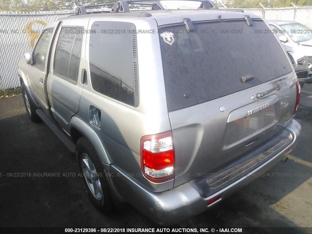 JN8DR09Y61W597299 - 2001 NISSAN PATHFINDER LE/SE/XE SILVER photo 3