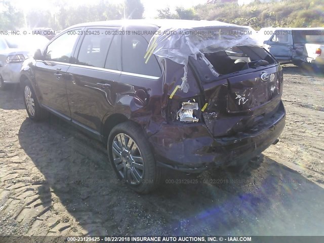 2FMDK4KC2ABB14944 - 2010 FORD EDGE LIMITED BURGUNDY photo 3