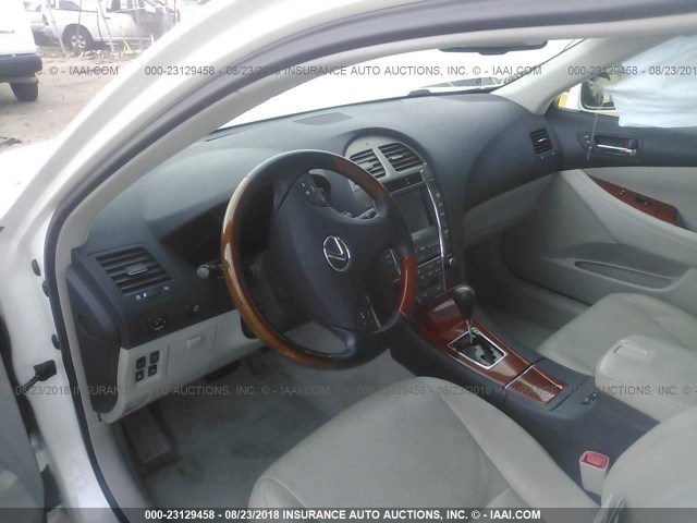 JTHBJ46G972116215 - 2007 LEXUS ES 350 WHITE photo 5
