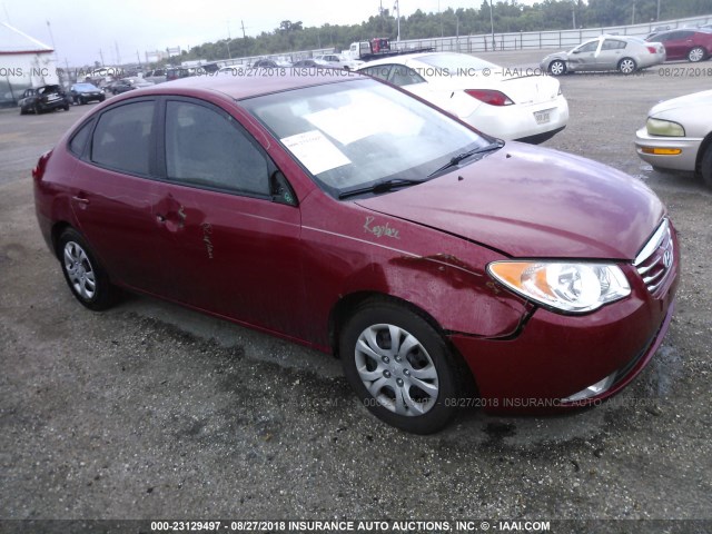 KMHDU4AD8AU129088 - 2010 HYUNDAI ELANTRA BLUE/GLS/SE MAROON photo 1