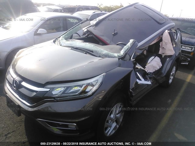 2HKRM4H71FH649239 - 2015 HONDA CR-V EXL BROWN photo 2