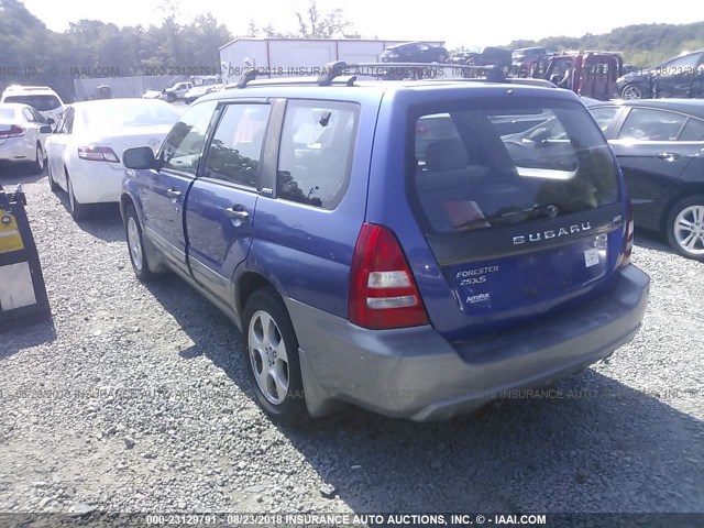 JF1SG65673H724056 - 2003 SUBARU FORESTER 2.5XS BLUE photo 3