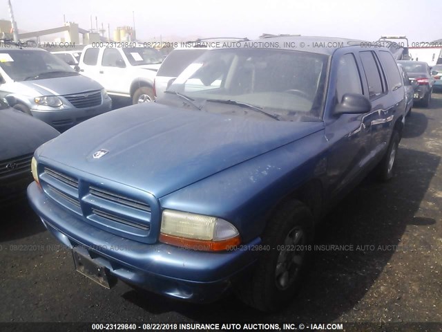 1B4HR38N22F145841 - 2002 DODGE DURANGO SPORT/SXT BLUE photo 2