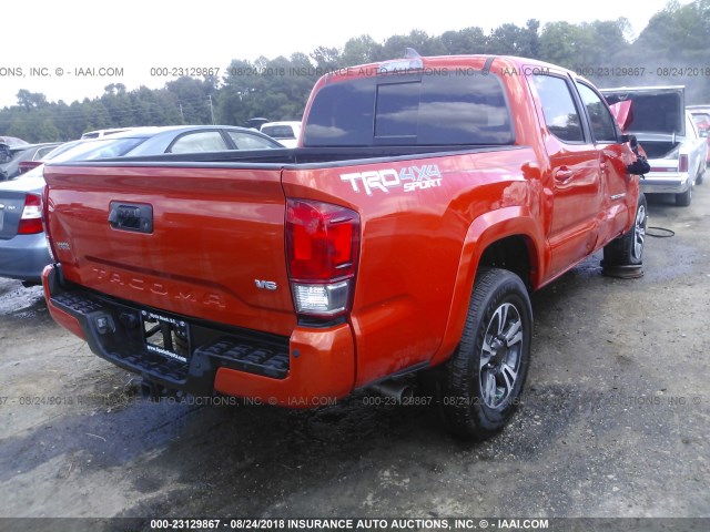 5TFCZ5AN4HX066788 - 2017 TOYOTA TACOMA DBL CAB/SR/TRDSPT/OR/PRO ნარინჯისფერი ფოტო 4