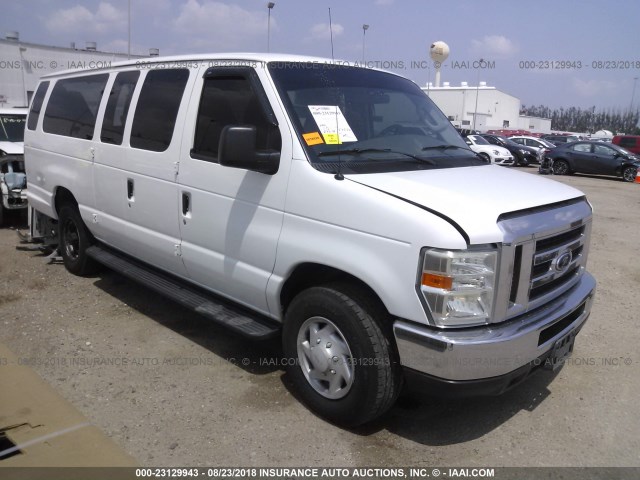 1FDSS31L18DB35761 - 2008 FORD ECONOLINE E350 SUPER DUTY WAGON WHITE photo 1