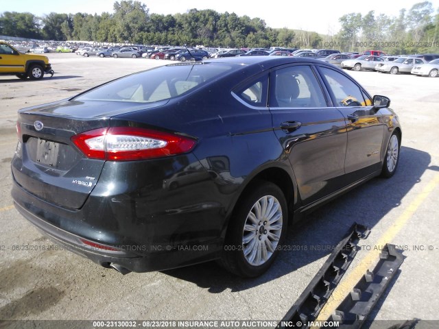 3FA6P0LU7ER268982 - 2014 FORD FUSION SE HYBRID BLACK photo 4