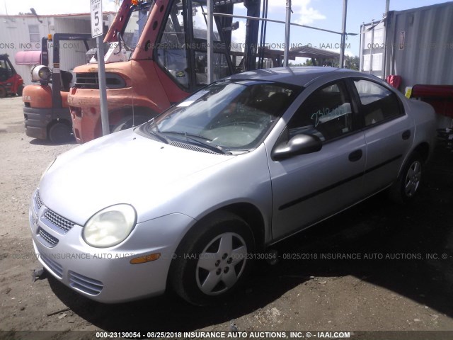 1B3ES26C14D573695 - 2004 DODGE NEON SE SILVER photo 2