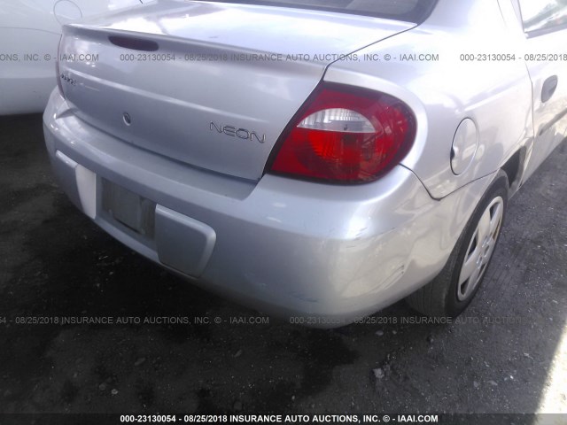 1B3ES26C14D573695 - 2004 DODGE NEON SE SILVER photo 6