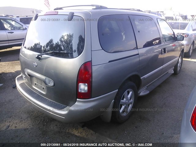 4N2ZN17T41D810043 - 2001 NISSAN QUEST GLE GOLD photo 4