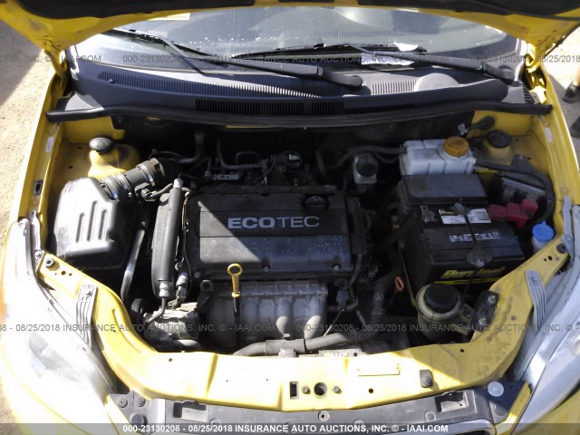 KL1TD6DE0BB126321 - 2011 CHEVROLET AVEO LS/LT YELLOW photo 10