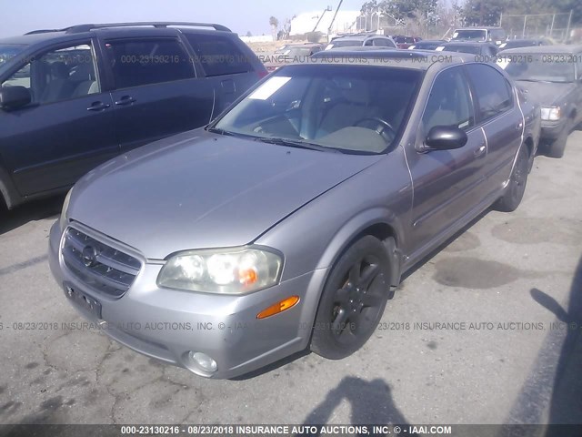 JN1DA31A02T308393 - 2002 NISSAN MAXIMA GLE/SE SILVER photo 2