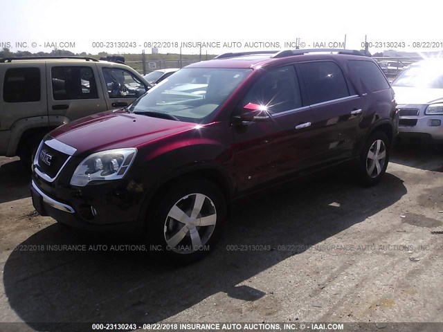 1GKLVMED0AJ148506 - 2010 GMC ACADIA SLT-1 RED photo 2