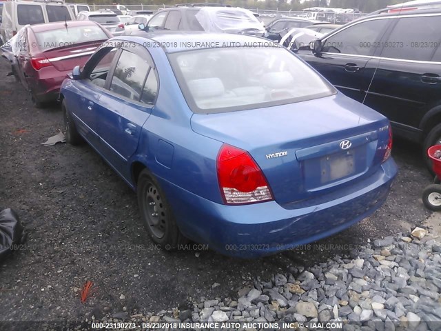 KMHDN46D86U371621 - 2006 HYUNDAI ELANTRA GLS/GT/LIMITED BLUE photo 3