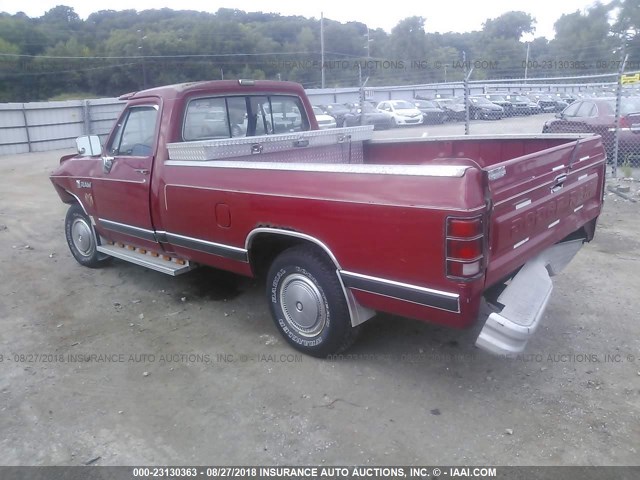 1B7FD04X7JS640752 - 1988 DODGE D-SERIES D100 RED photo 3