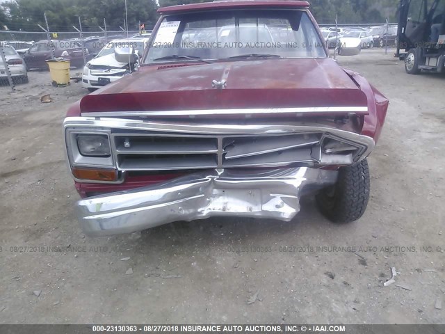 1B7FD04X7JS640752 - 1988 DODGE D-SERIES D100 RED photo 6