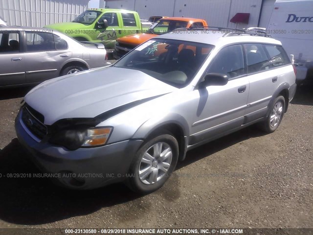 4S4BP61C857346601 - 2005 SUBARU LEGACY OUTBACK 2.5I SILVER photo 2