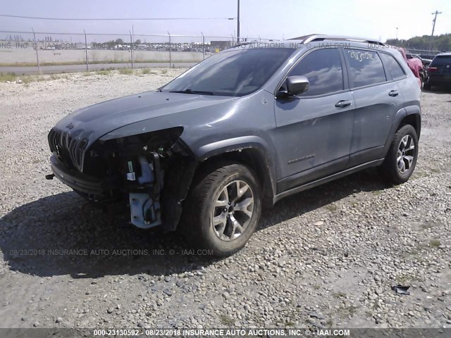 1C4PJMBB8EW198347 - 2014 JEEP CHEROKEE TRAILHAWK ნაცრისფერი ფოტო 2