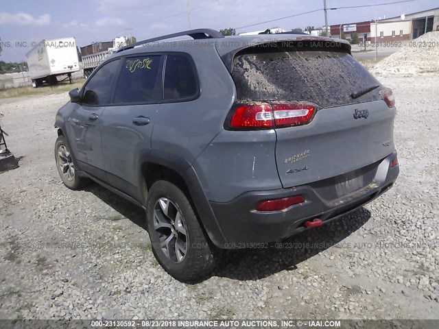 1C4PJMBB8EW198347 - 2014 JEEP CHEROKEE TRAILHAWK ნაცრისფერი ფოტო 3