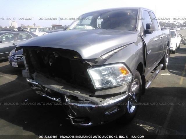 1D7RB1GP3AS127332 - 2010 DODGE RAM 1500 GRAY photo 2