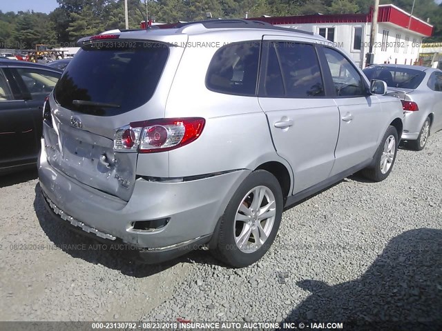 5NMSHDAG5AH364954 - 2010 HYUNDAI SANTA FE SE SILVER photo 4