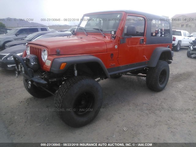 1J4FA44S45P308954 - 2005 JEEP WRANGLER / TJ UNLIMITED ORANGE photo 2