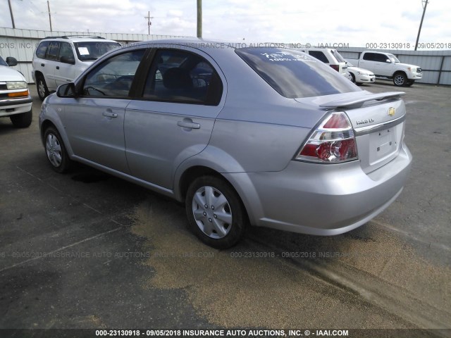 KL1TD56647B154968 - 2007 CHEVROLET AVEO LS SILVER photo 3